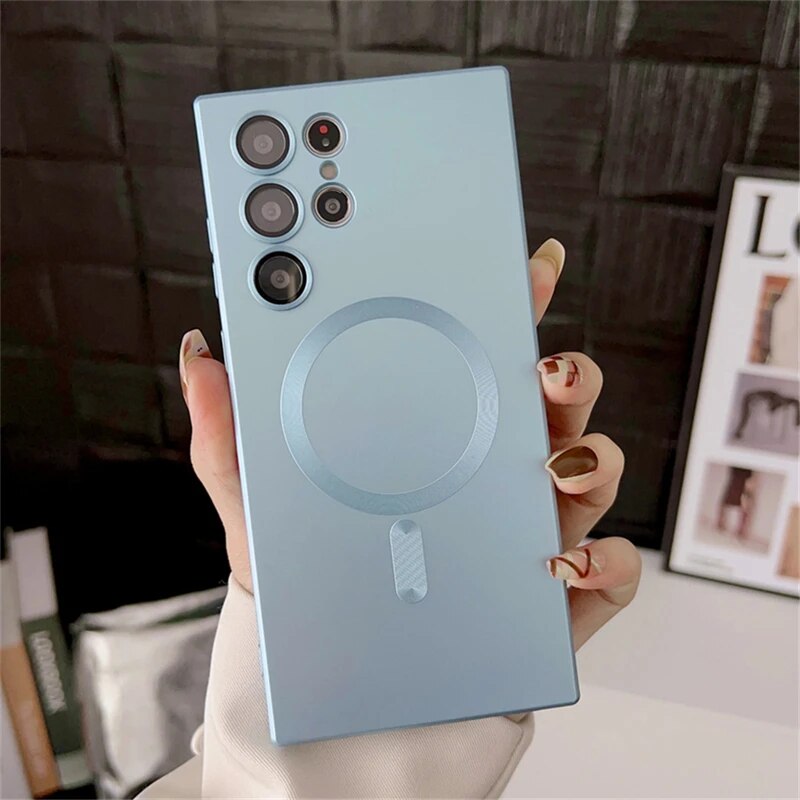 Slim Magnetic Phone Charging Cover for Samsung