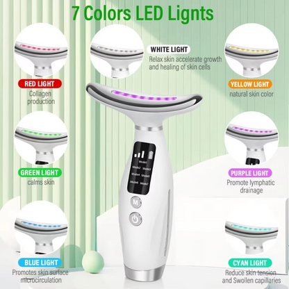 Rejuvenating Face and Neck Massager with LED and Vibration