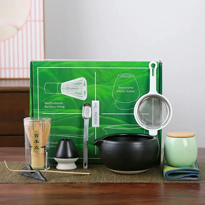 Deluxe Green Tea Set 10-Piece Stainless Steel Tools