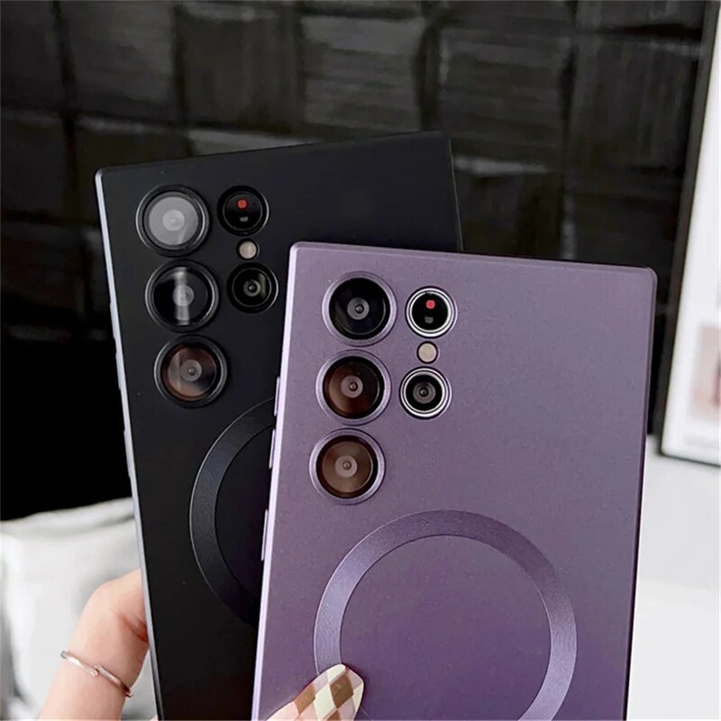 Slim Magnetic Phone Charging Cover for Samsung