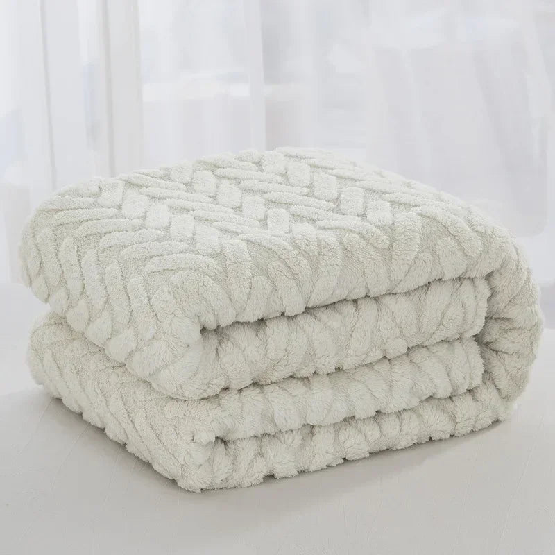 Warm Plush Fleece Blanket for Autumn and Winter