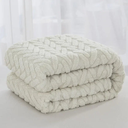 Warm Plush Fleece Blanket for Autumn and Winter