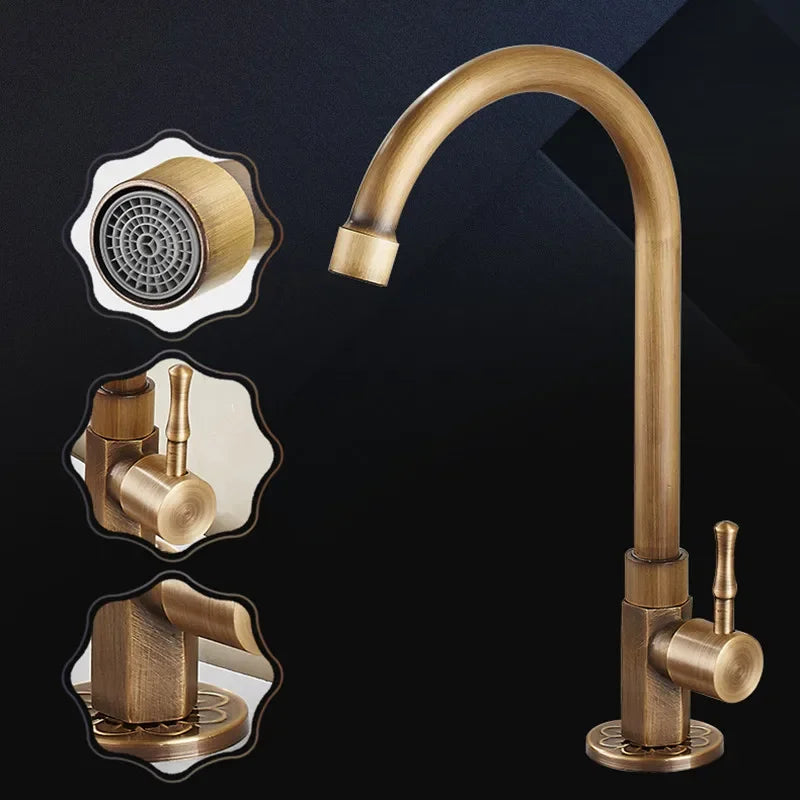 Classic Brass Kitchen Sink Faucet