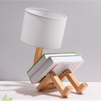 Unique Wooden Robot Table Light