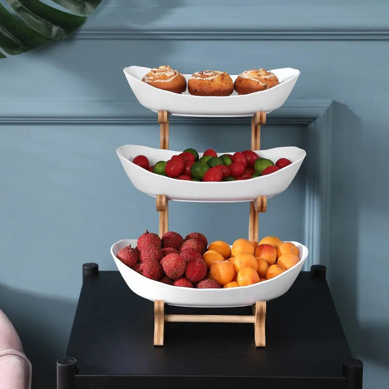 Stackable 3 Tier Plastic Fruit Bowl