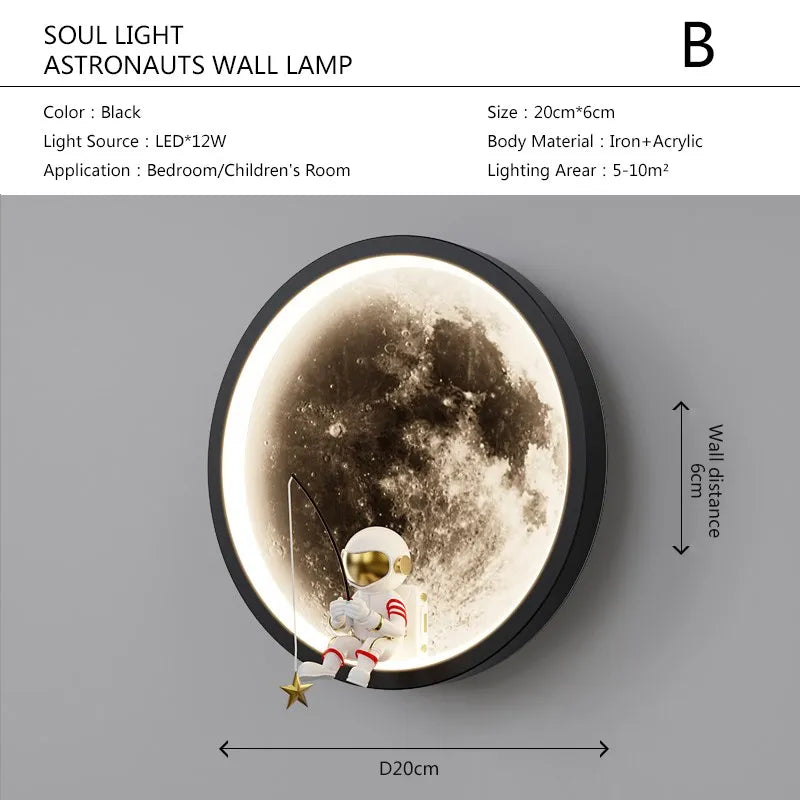 Space LED Moon Wall Lamp