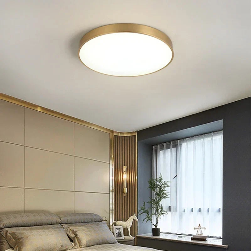 Stylish LED Hall Ceiling Lamp - Elegant Gold Round