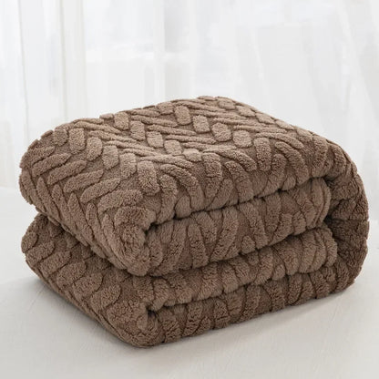 Warm Plush Fleece Blanket for Autumn and Winter