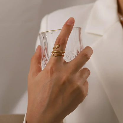 Flexible Coiled Snake Design Ring