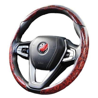 GripMax | Anti-Slip Wooden Pattern Steering Wheel Cover