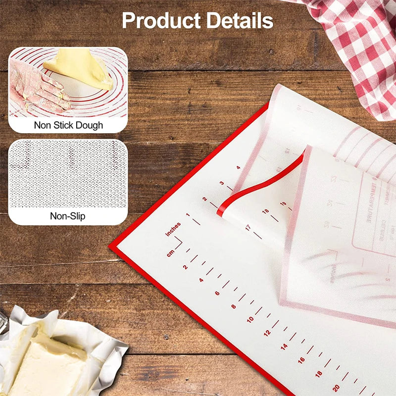 Easy Clean Silicone Baking Mat with Measure Marks