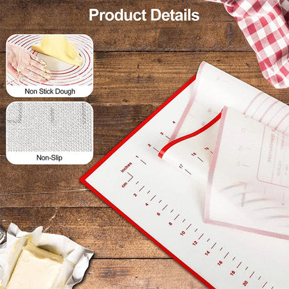 Easy Clean Silicone Baking Mat with Measure Marks