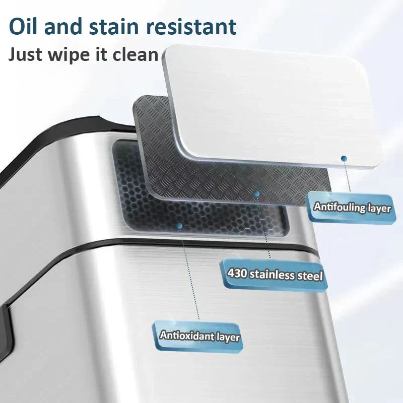 Touchless Stainless Steel Automatic Trash Can