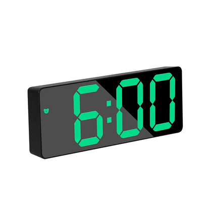 Compact Digital LED Alarm Clock with Temperature Display