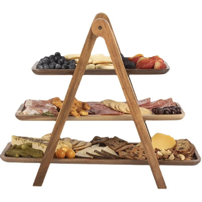 Rustic 3-Tier Wood Cake Display - Cofik