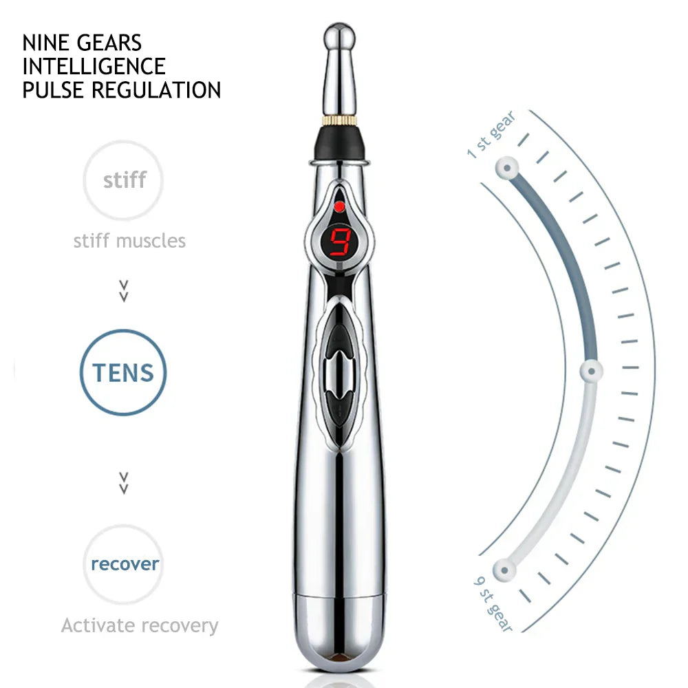 Professional Acupuncture Massage Pen - 5 Interchangeable Heads