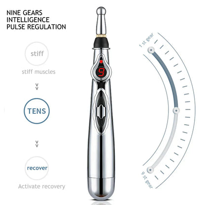 Professional Acupuncture Massage Pen - 5 Interchangeable Heads