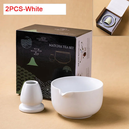 Traditional Green Tea Ceramic Bowl Set 550ml