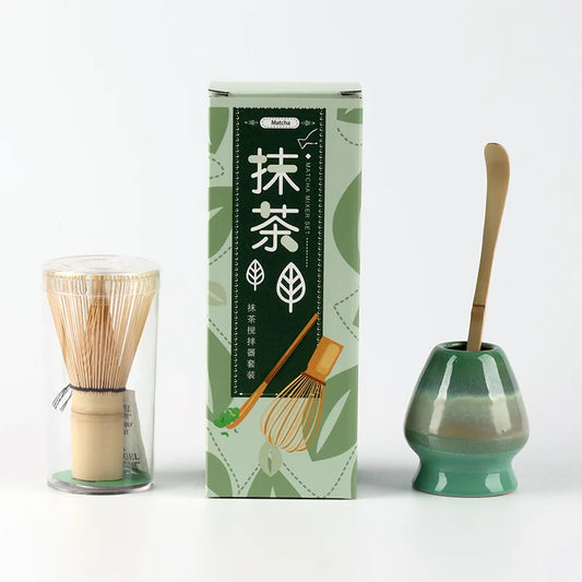 Natural Green Tea Whisk Set with Spoon - Cofik