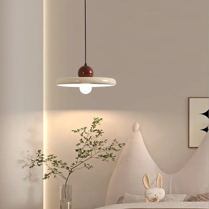 Contemporary White Disc Pendant Lamp