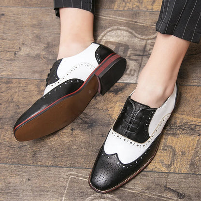 Stylish Men's Leather Lace-up Oxford Shoes
