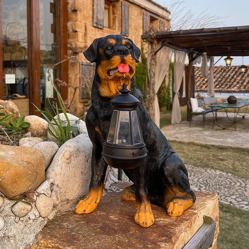 Outdoor Garden Solar Dog Figure Lamp
