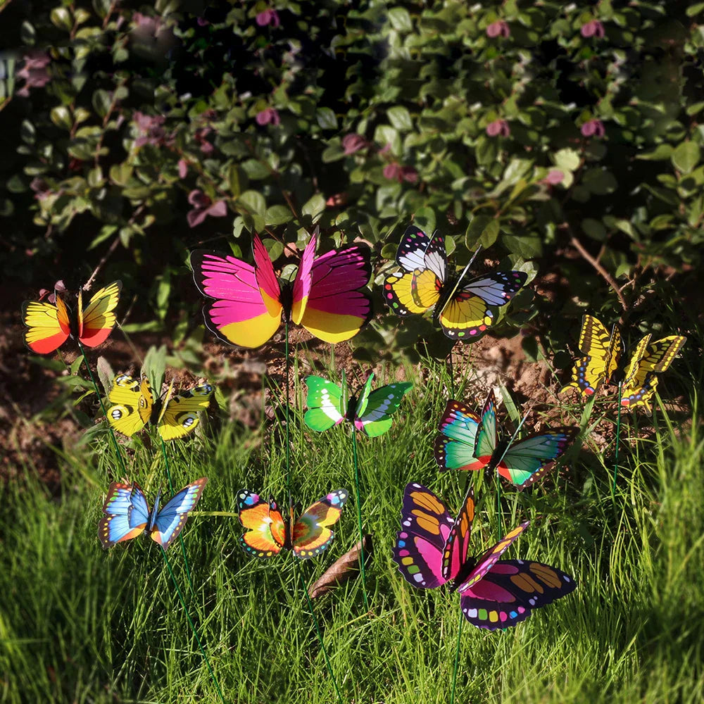 Colorful Metal Butterfly Garden Decoration Stake