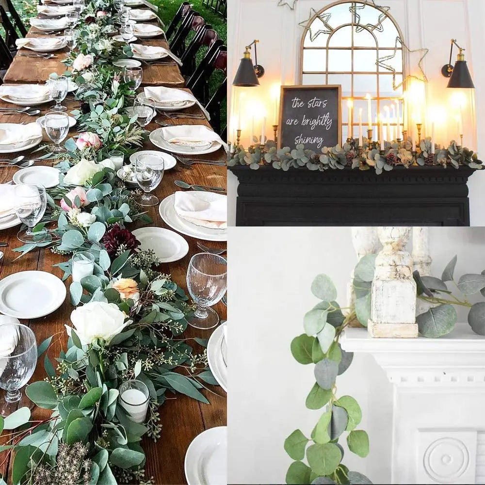 Fresh Green Artificial Eucalyptus Garland Set
