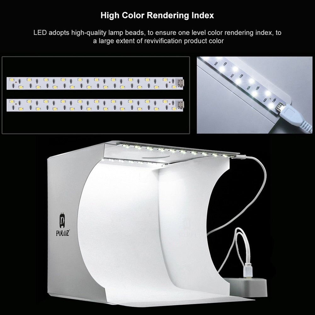 Compact Portable LED Photo Studio Kit