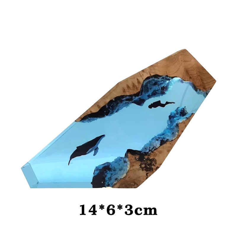 Ocean Blue Diving Resin Table Lamp Decor - Cofik