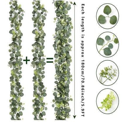 Fresh Green Artificial Eucalyptus Garland Set