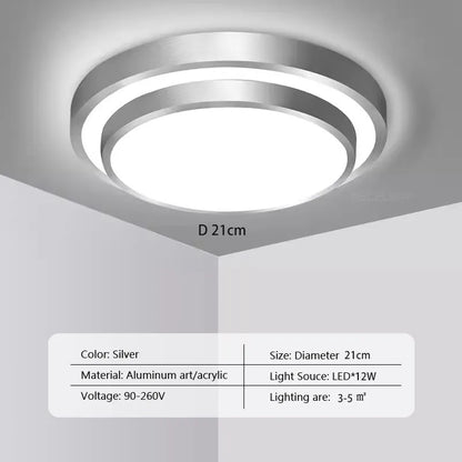 Stylish LED Ceiling Lamp - Round Aluminium Remote Control Light