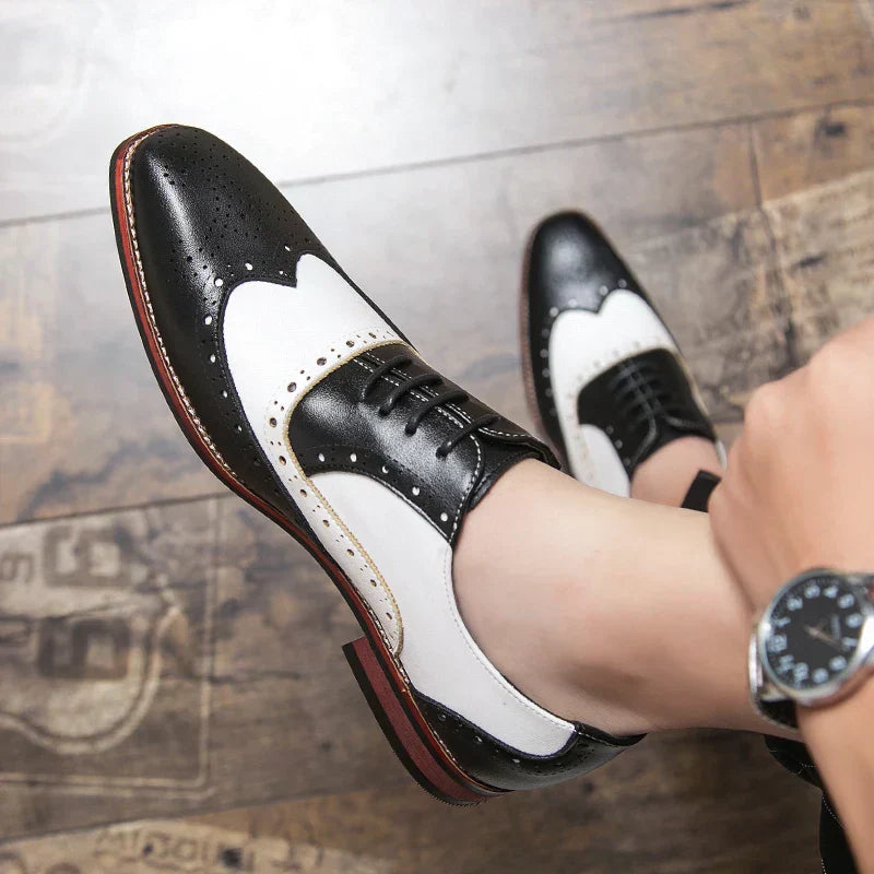 Stylish Men's Leather Lace-up Oxford Shoes
