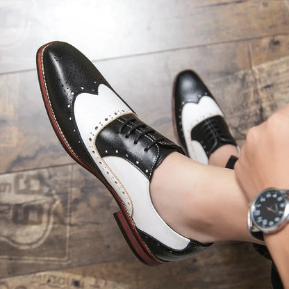 Stylish Men's Leather Lace-up Oxford Shoes