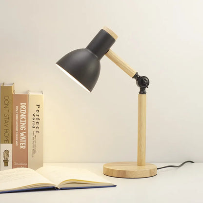 Minimalist Wooden Desk Lamp with Adjustable Arm