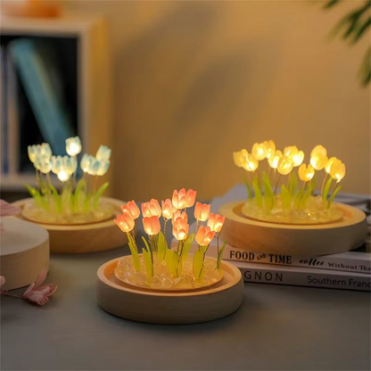 Colorful LED Tulip Bedside Table Lamp