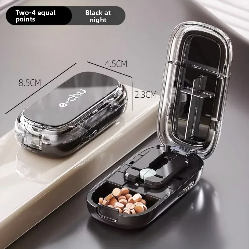 Compact Travel Pill Box Cutter Container - Cofik