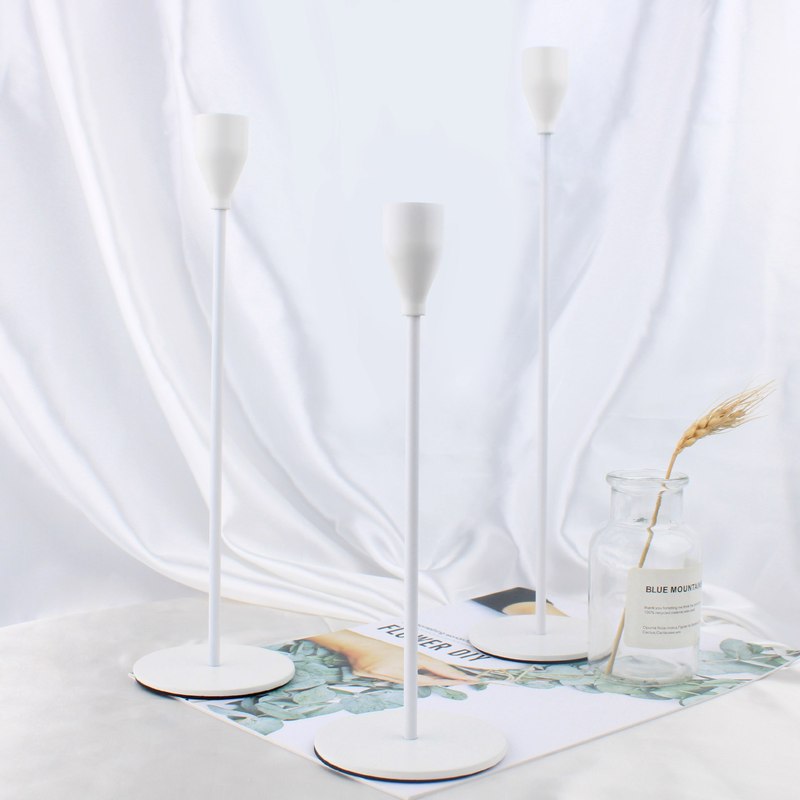 Classic 3 Piece Silver Candle Holder - Cofik