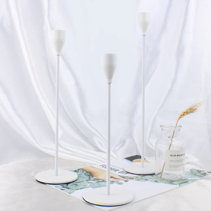Classic 3 Piece Silver Candle Holder - Cofik