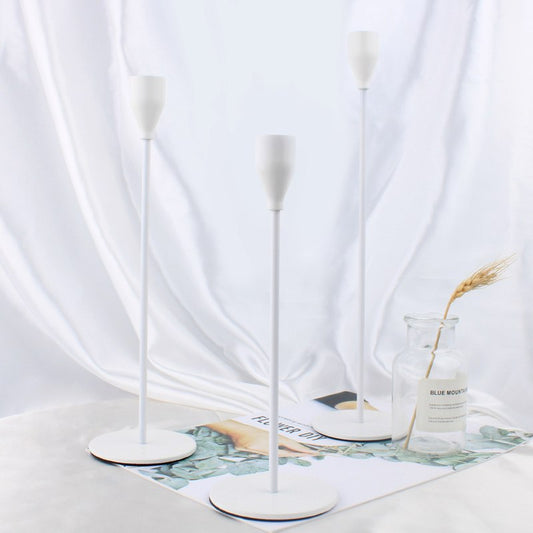 Classic 3 Piece Silver Candle Holder - Cofik