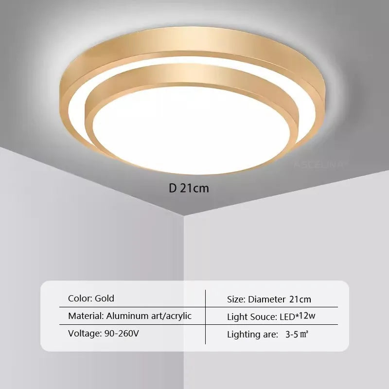 Stylish LED Ceiling Lamp - Round Aluminium Remote Control Light