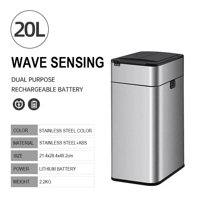 Touchless Stainless Steel Automatic Trash Can