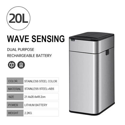 Touchless Stainless Steel Automatic Trash Can