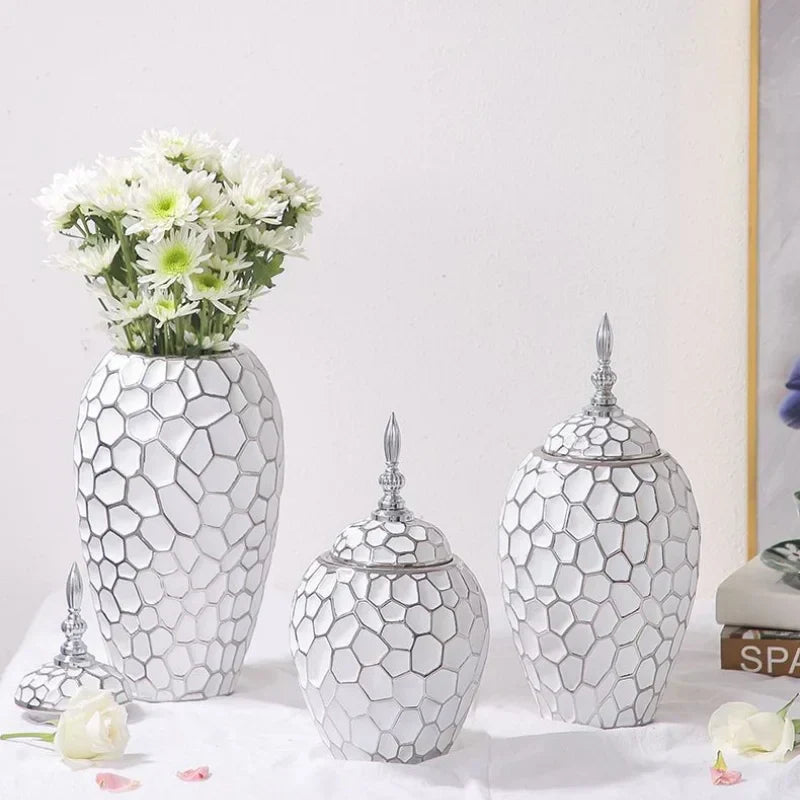 Luxury Gold Accented Ceramic Vase
