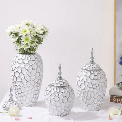 Luxury Gold Accented Ceramic Vase