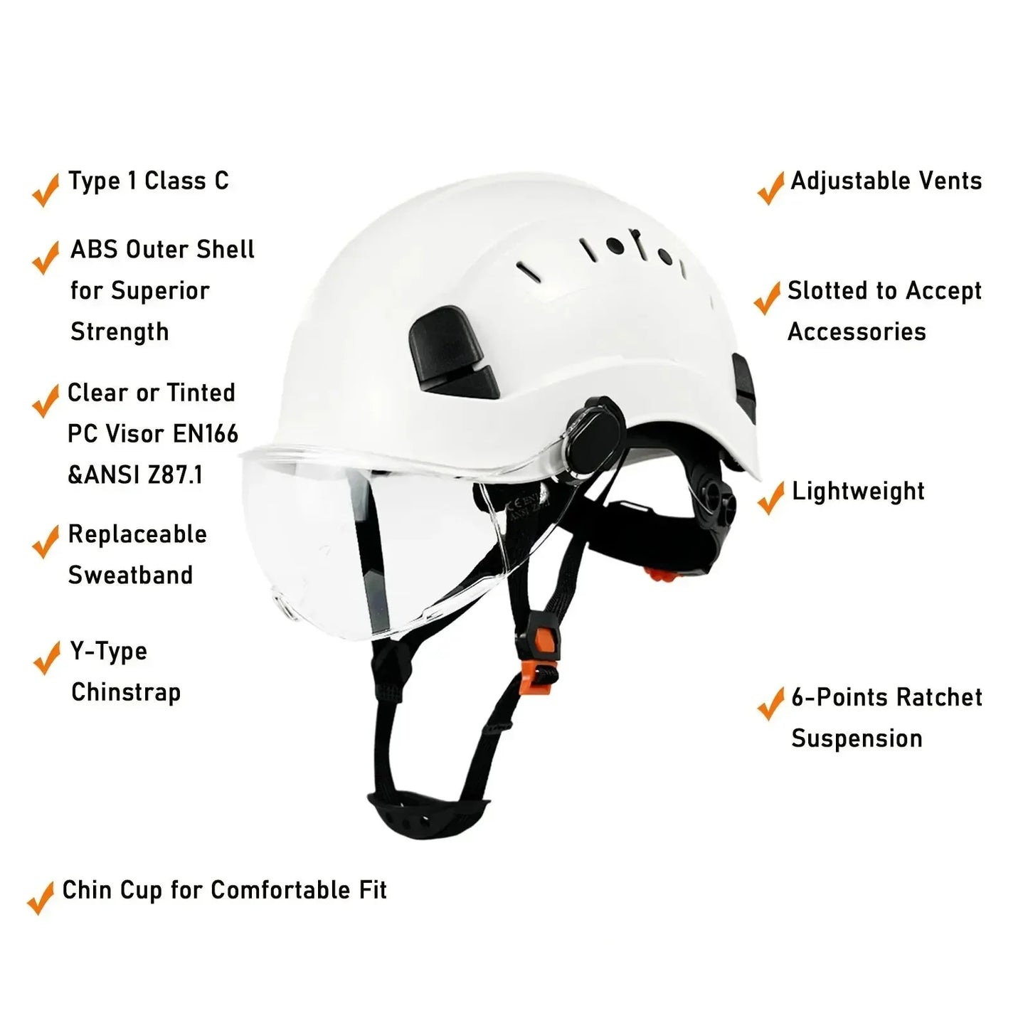 Protective Hard Hat with Goggles and Face Shield