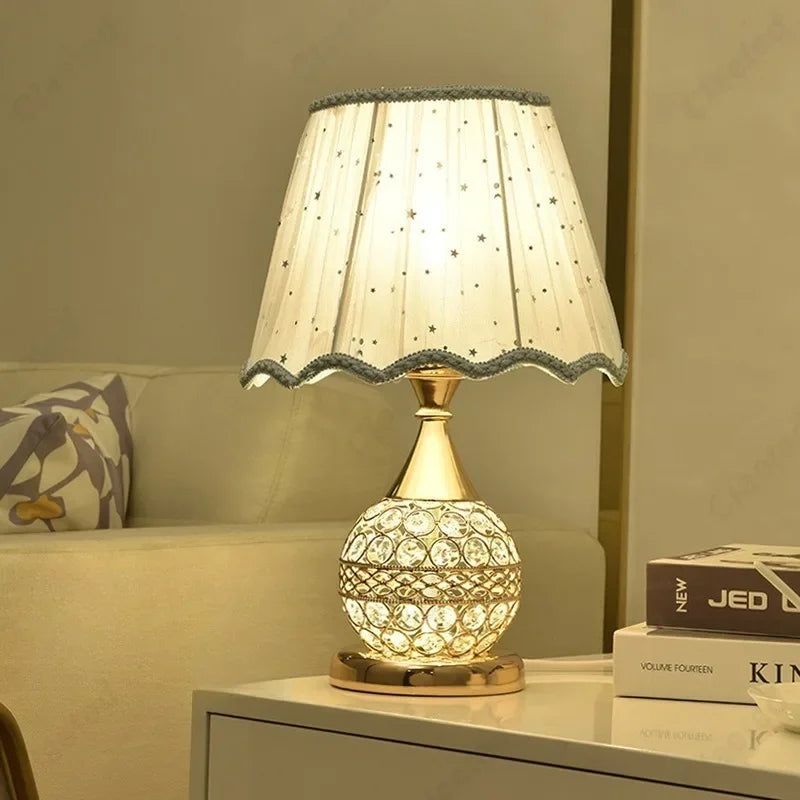 Elegant Soft Glow Table Lamp with Crystal Base