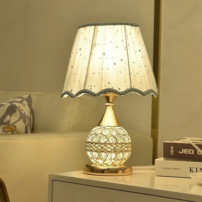 Elegant Soft Glow Table Lamp with Crystal Base
