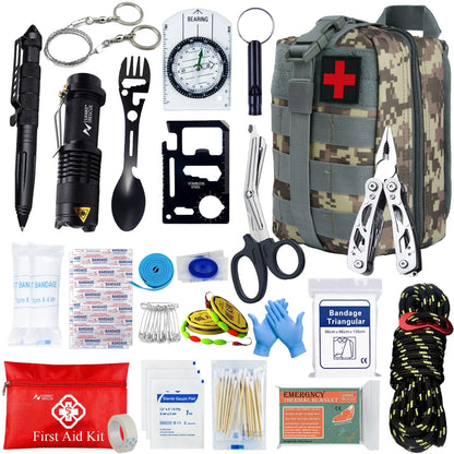 Ultimate 24-Piece Survival Kit for Camping & Emergency