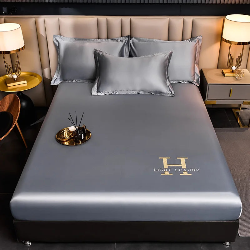 Luxurious Plain Silk Bedding Sheet